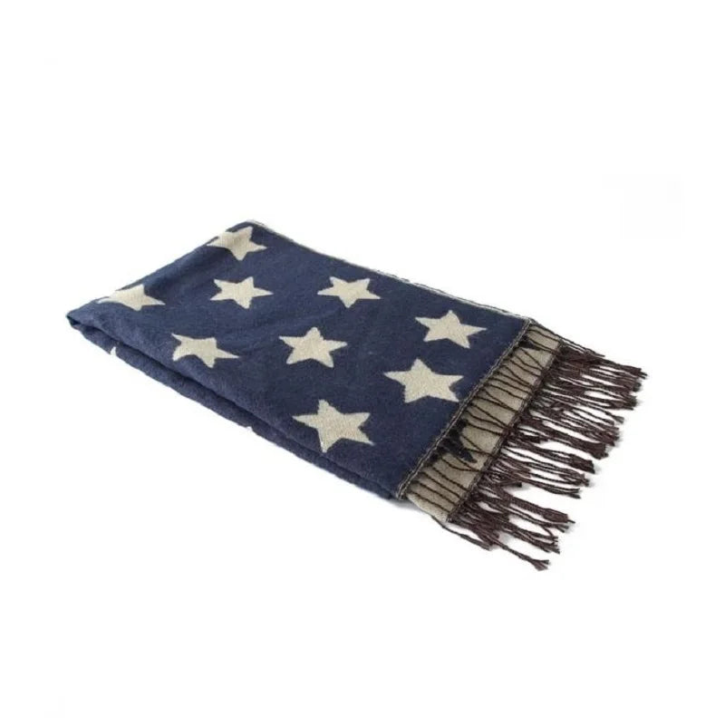 2020 New Designer Scarf 200*65cm Wool Winter Scarf Women Scarves Five-Pointed Star Blanket Long Cashmere Scarf shawls For moman