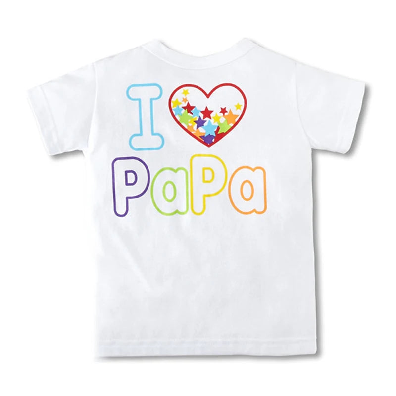 Brand New Boys Girls T-Shirt Short Sleeve I Love Pa Pa Series Children's Clothing Tops Kids Tee Shirt Baby Goods Wholesale