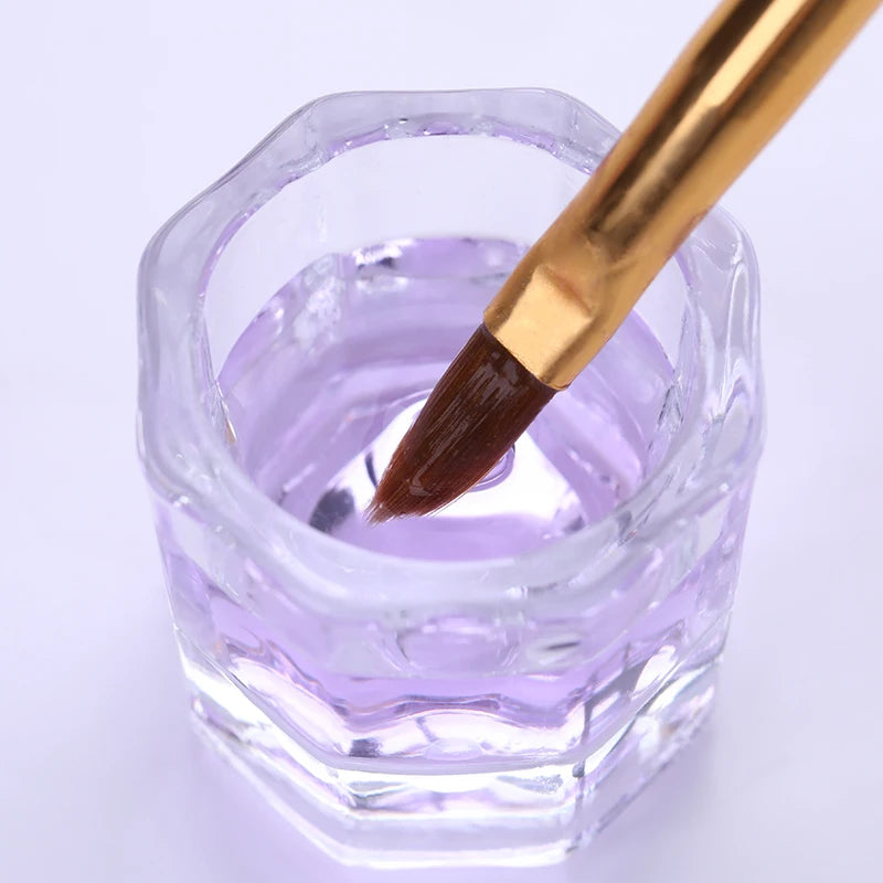 1PC Crystal Glass Acrylic Acrylic Powder Liquid Nail Cup Dappen Dish Lid Bowl Cup Holder Equipment  Nail Tools