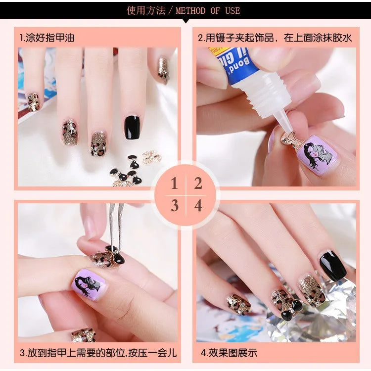 50pcs/pack Japanese Korea 3D Nail art Parts Kawaii Heart Arrow Accessories Nail Charms Manicure Alloy Nail Supplies