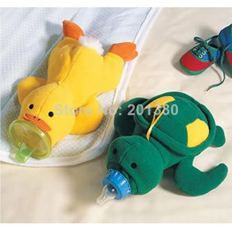 Turtle Duck baby feeding bottle Insulation Bag newborn Plush Toy Thermal Bag Bottles Holder Bebe feeder cover Milk Bottle case