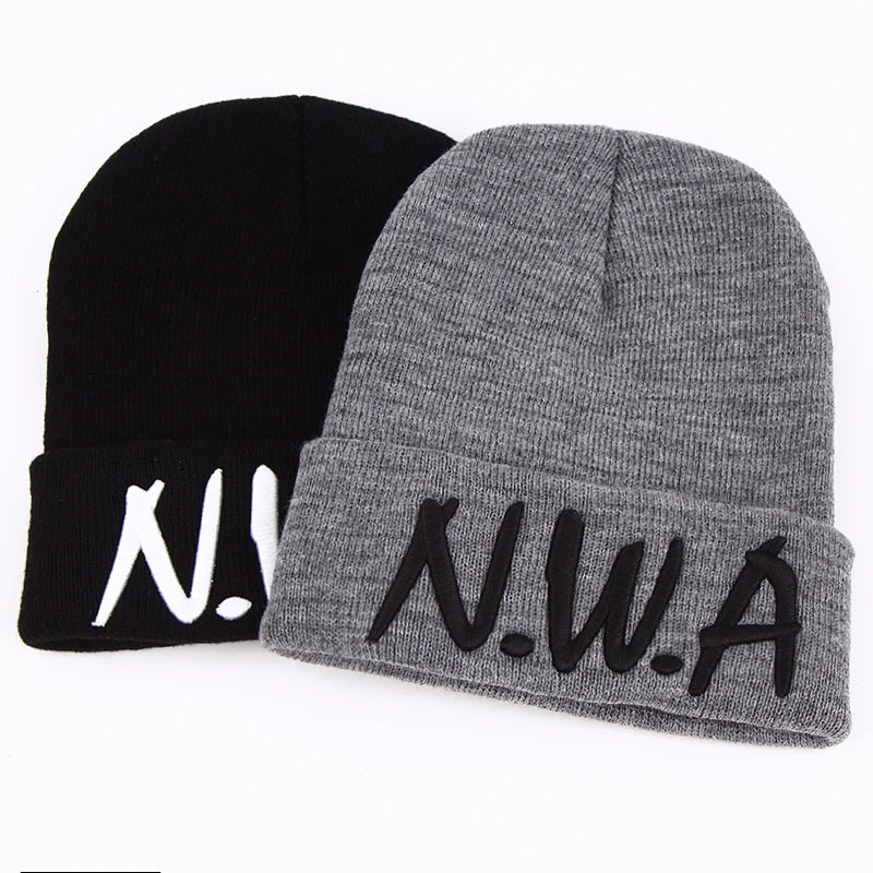 VORON New skullies beanies Gangsta NWA knitted winter hats hat female cap VOGUE women men hip hop lady wool pompon balls bonnet