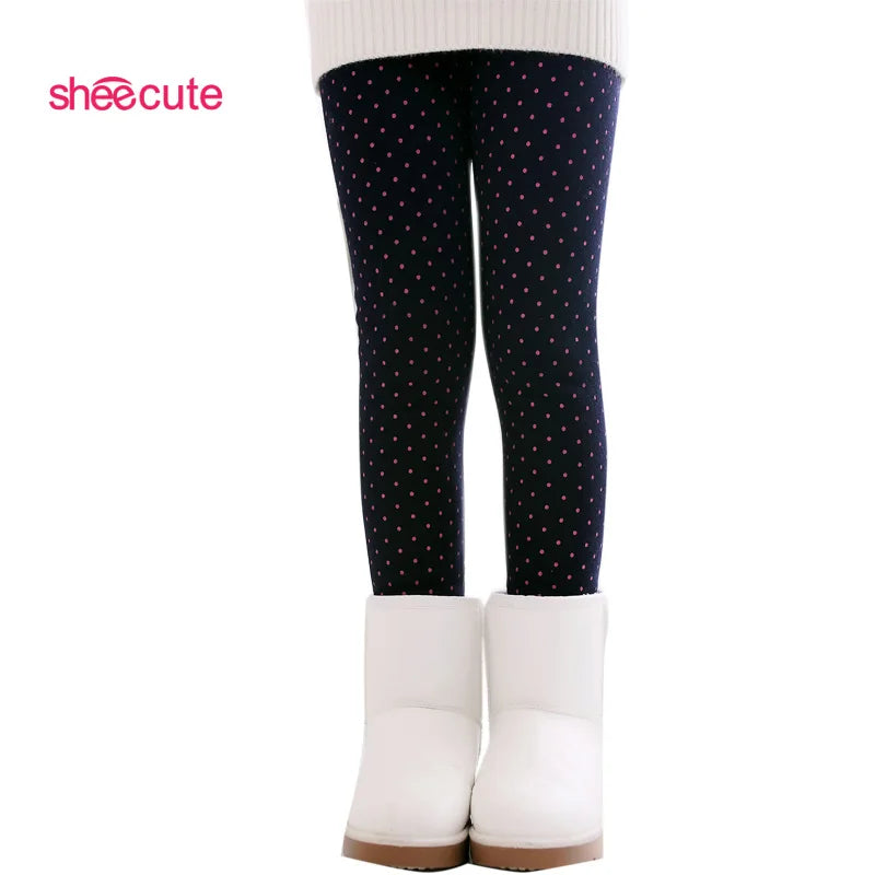 SheeCute Spring Autumn Winter New Fashion Children's 3-11 Year Cotton Warm Pant Girls KidsTrousers Print Legging