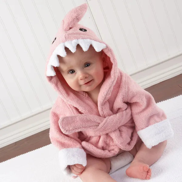 Size M 2-3 years kids Shark Hooded Animal modelling infant&toddler's Bathrobe/Cartoon Baby Towel/Character kids bath robe