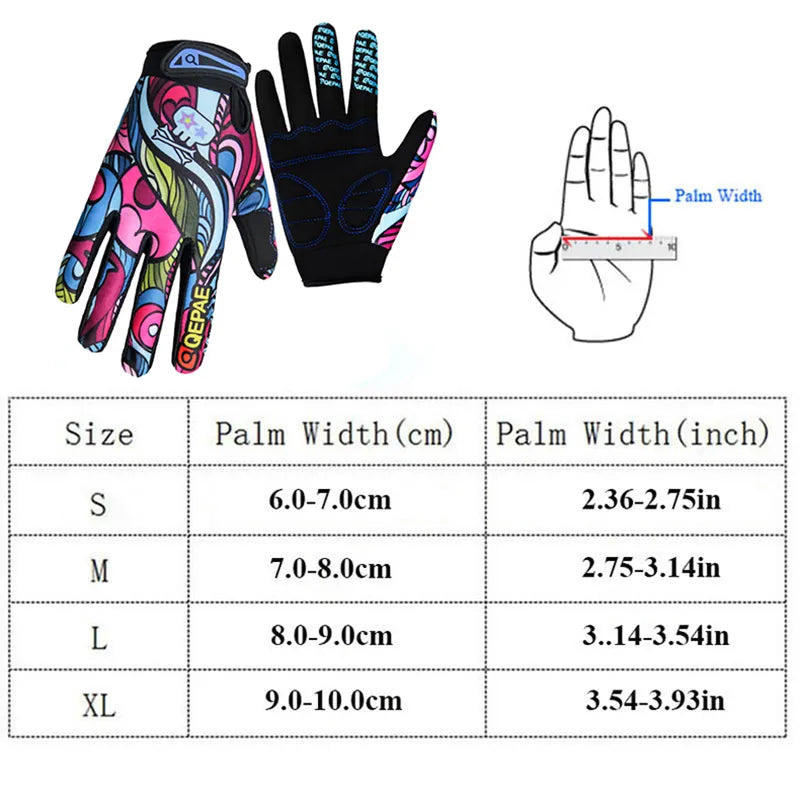 MTB Cycling Gloves Men Women Full Finger Bicycle Color Screen Shockproof Motorcycle Mitten Winter Warm Bike Outdoor Sport Glove