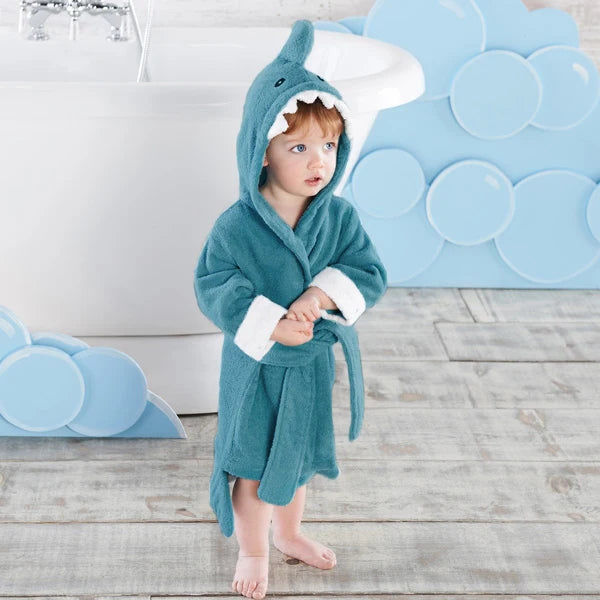 Size M 2-3 years kids Shark Hooded Animal modelling infant&toddler's Bathrobe/Cartoon Baby Towel/Character kids bath robe