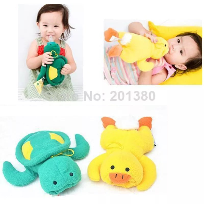 Turtle Duck baby feeding bottle Insulation Bag newborn Plush Toy Thermal Bag Bottles Holder Bebe feeder cover Milk Bottle case