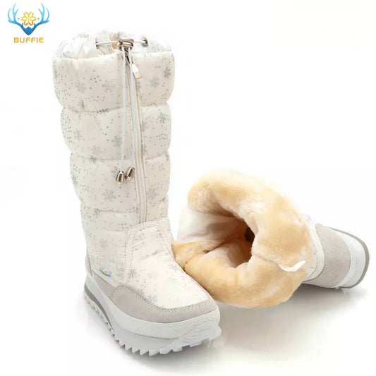 Women's Winter High Boots Snow Lady Booties New Warm Insole Plus Big Size Shoes Non-Slip Waterproof Free Shipping