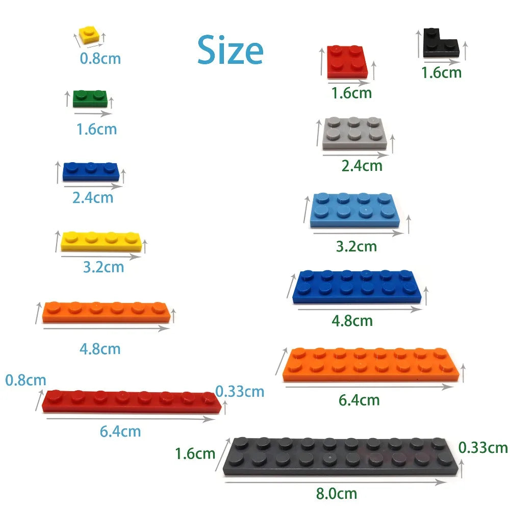 60pcs DIY Building Blocks Thin Figure Bricks 2x4Dots Educational Creative Size Compatible With 3020 Plastic Toys for Children