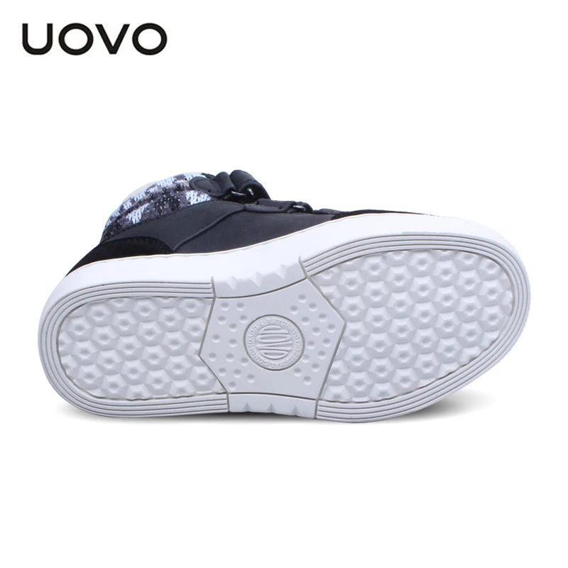 UOVO Brand Winter Sneakers For Kids Fashion Warm Sport Footwear Children Big Boys And Girls Casual Shoes Size 30-39