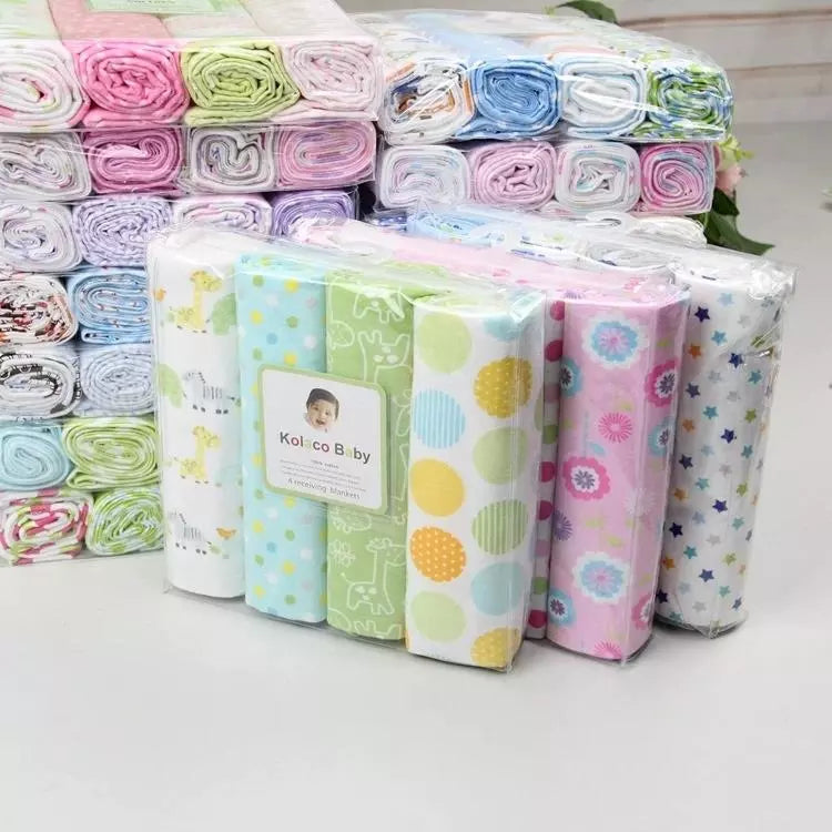 2022 New Sale Baby Blanket Cobertor Bedding Set Baby 100% Soft And Comfortable Newborn Sheets 4 Count Flannel Receiving Blankets