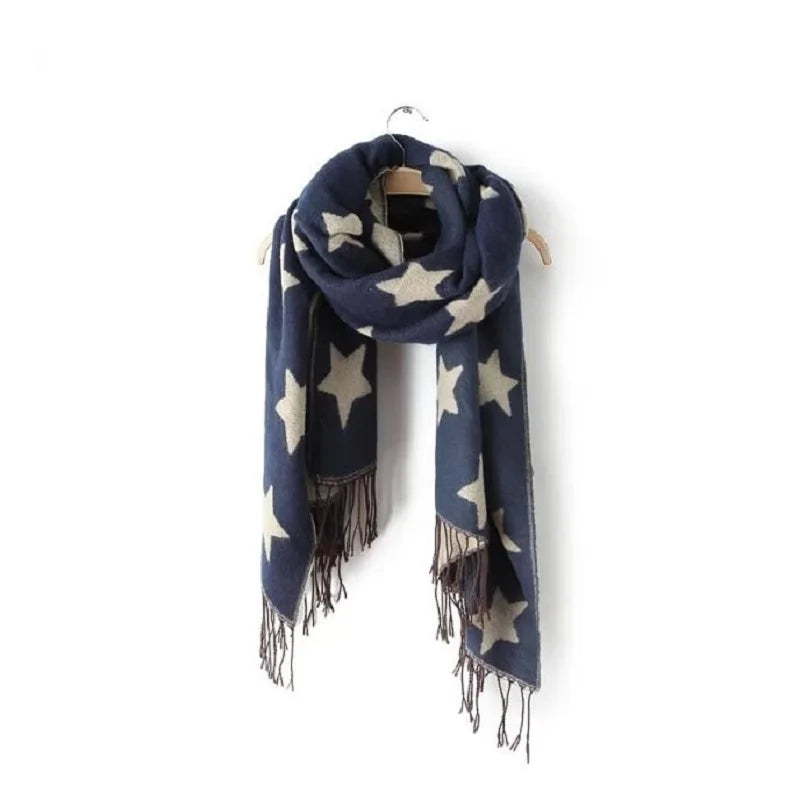 2020 New Designer Scarf 200*65cm Wool Winter Scarf Women Scarves Five-Pointed Star Blanket Long Cashmere Scarf shawls For moman