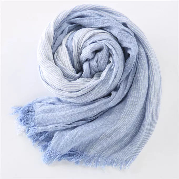 Japanese Cotton Scarves Unisex Cashmere big size striped tassel scarves Navy Blue and black winter scarf men scarf