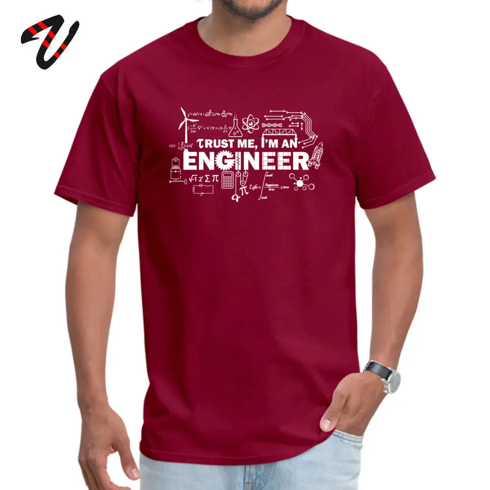 Father Day T-shirt Men Trust Me I Am an Engineer Tshirt Geek Male Tops Letter Math Equation Print Tees Custom Students Tees Fun