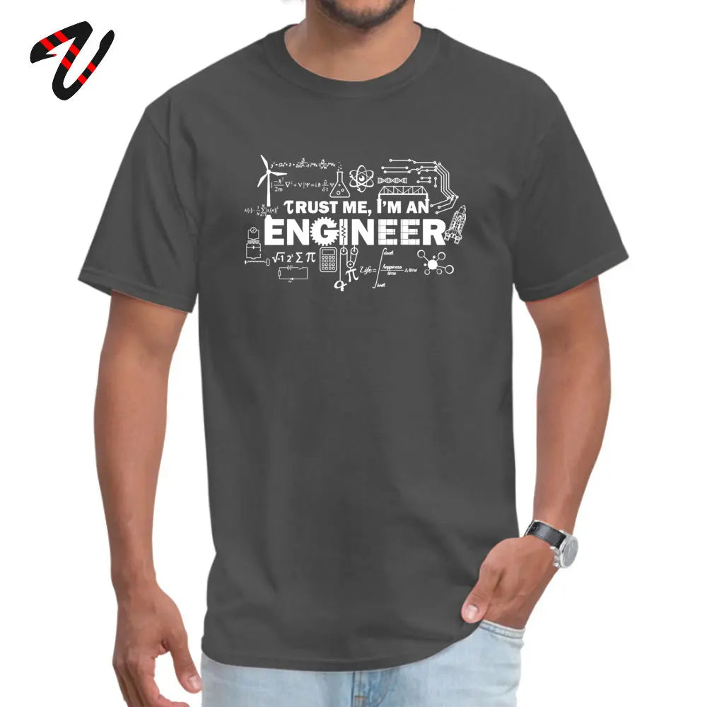 Father Day T-shirt Men Trust Me I Am an Engineer Tshirt Geek Male Tops Letter Math Equation Print Tees Custom Students Tees Fun