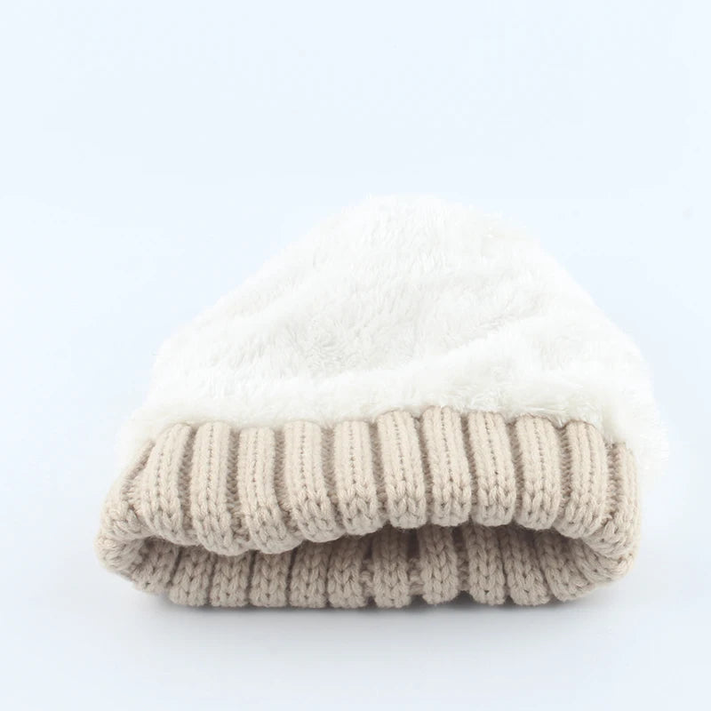 2023 Women Hat Warm Velvet Fleece Inside Beanie Winter Hats For Women Real Fur Pompom Hat Twist Knitted Cap