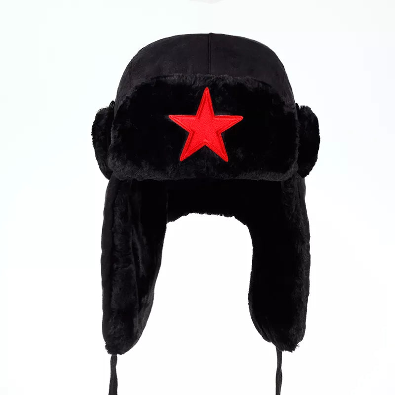 VORON 2017 new Men pentagram Lei Feng Winter Hat Aviator Outdoor Ear Flaps Bomber Cap Proof Trapper Russian Hat