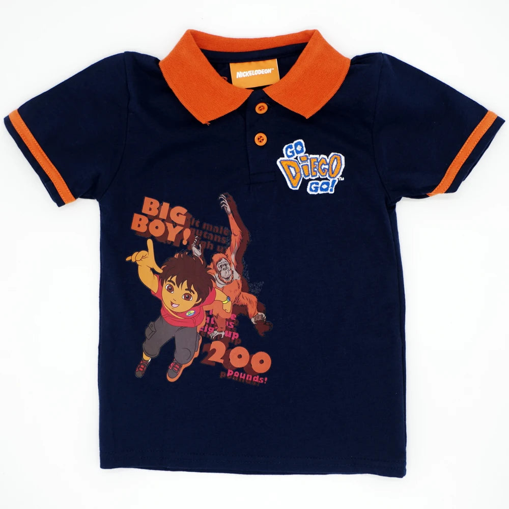 Boys Girls T-shirts Short Sleeve Child Clothes Embroidery Cartoon Pattern Baby Polo Shirt Unisex Tops Brand Kids Tees Clothing