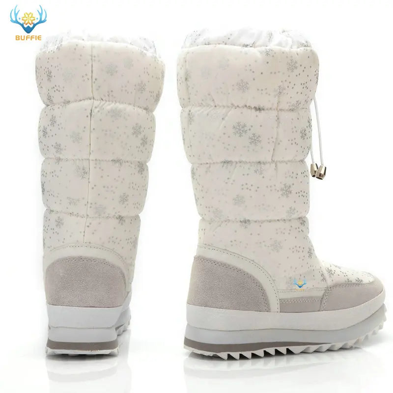 Women's Winter High Boots Snow Lady Booties New Warm Insole Plus Big Size Shoes Non-Slip Waterproof Free Shipping