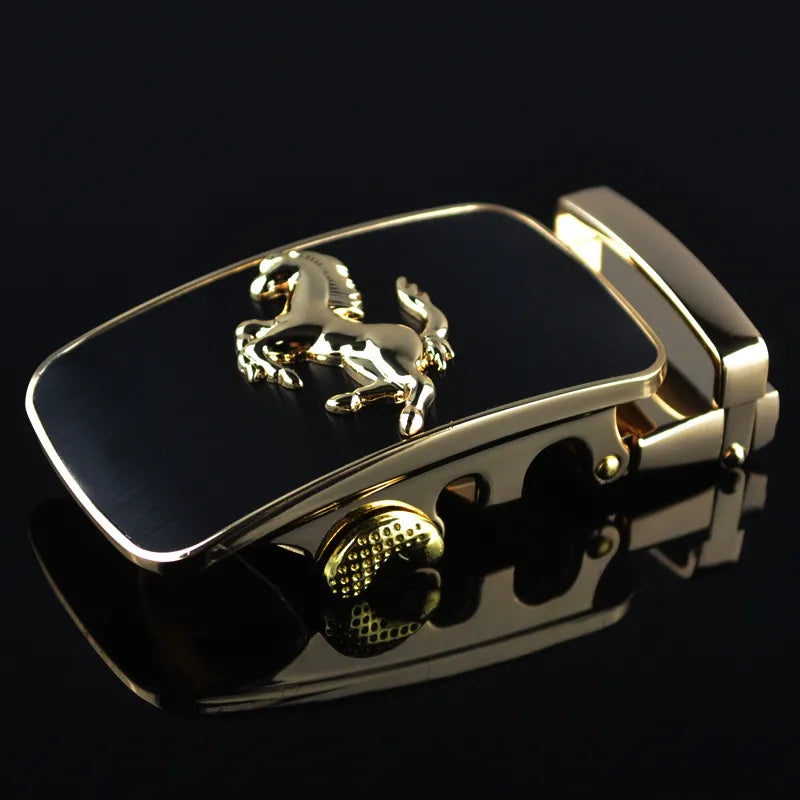 3.5cm Width Belt Buckles For Men Silver Gold Horse Animal Men Designer Automatic Belt Buckle Heads Luxury Brand LY87879