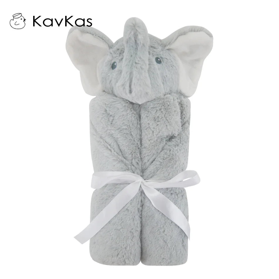 Kavkas Baby Blankets 76x76cm Baby Bedding Winter Birthday Gift Newborn Soft Warm Coral Fleece Plush Animal Educational Plush Toy