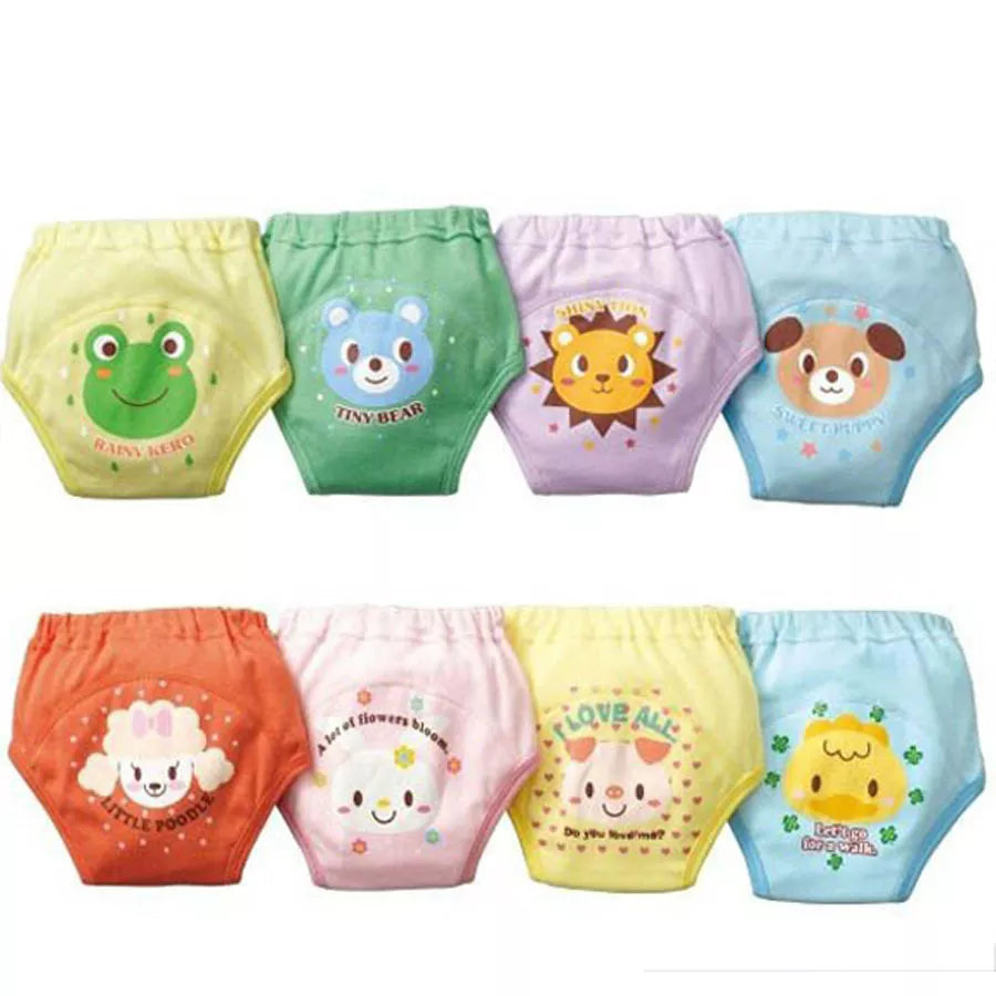 4pcs/lot Waterproof Baby Cloth Diapers Toilet Training Boy Shorts Girl Underwear Infant Pee Learning Pants Babi Nappies #004