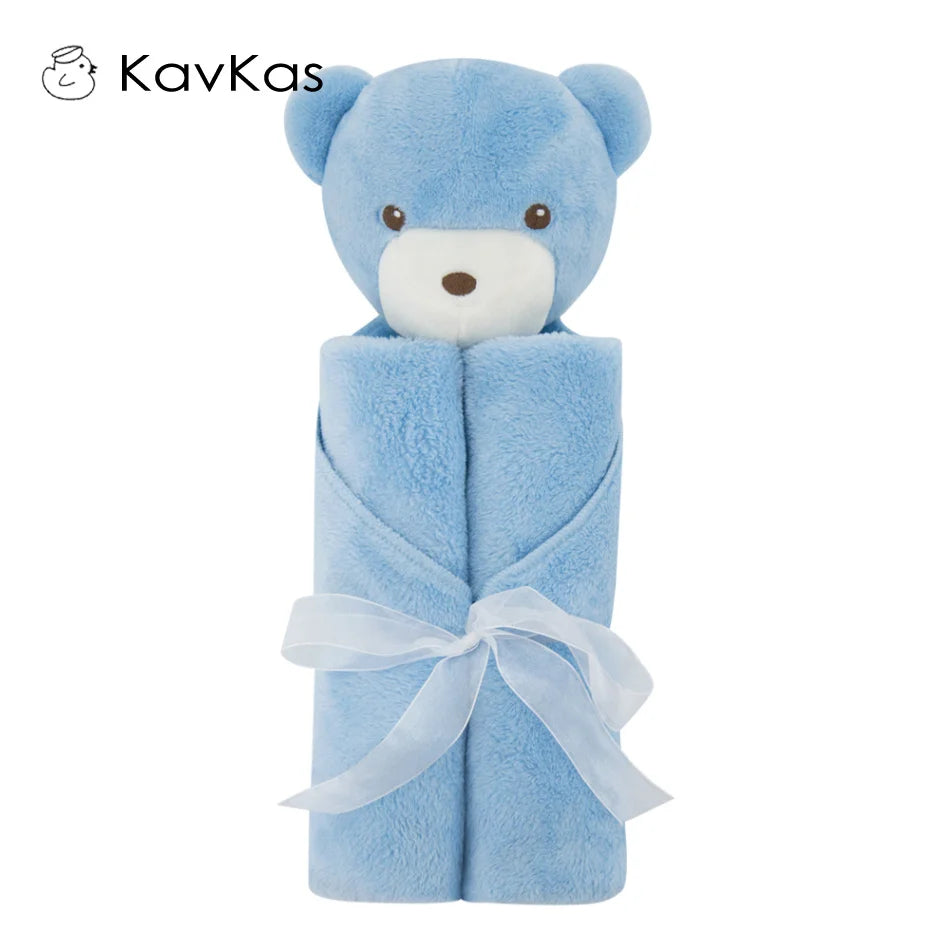 Kavkas Baby Blankets 76x76cm Baby Bedding Winter Birthday Gift Newborn Soft Warm Coral Fleece Plush Animal Educational Plush Toy