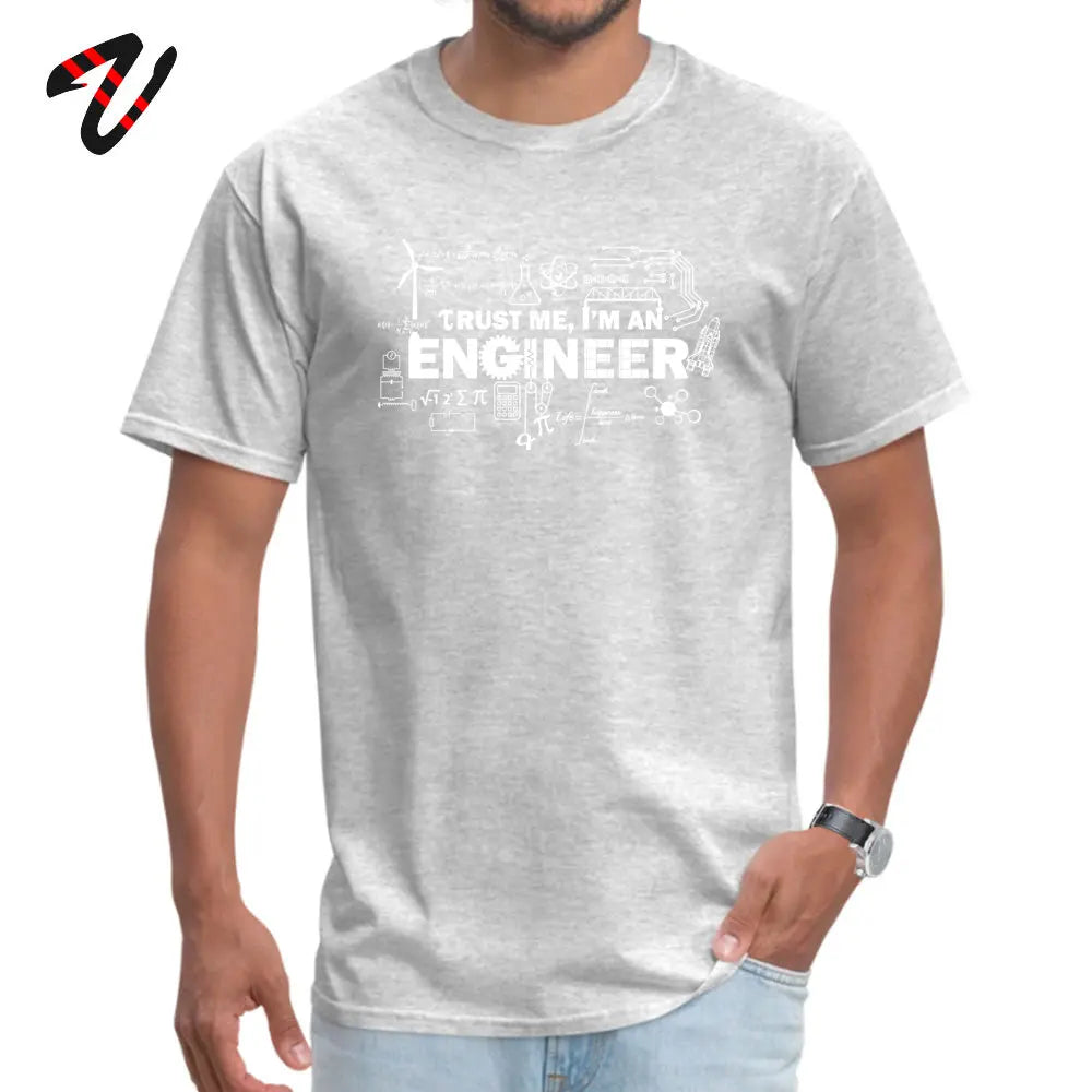 Father Day T-shirt Men Trust Me I Am an Engineer Tshirt Geek Male Tops Letter Math Equation Print Tees Custom Students Tees Fun