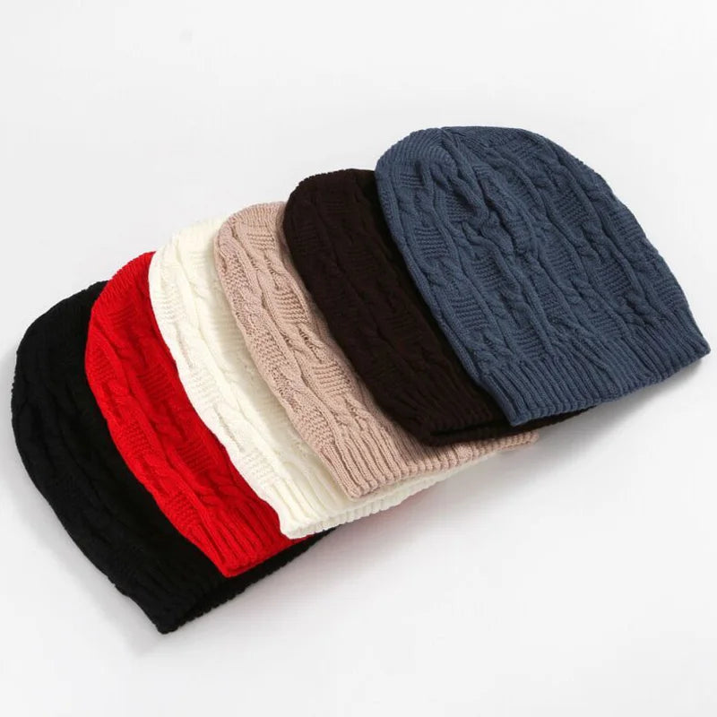 Sell Like Hot Cakes Fashion Caps Warm Autumn Winter Knitted Hats For Women Stripes Double-deck Skullies Men's Beanies 6 Colors