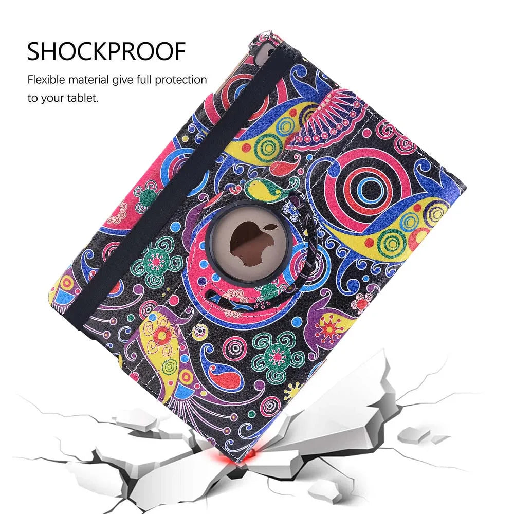 APPLE  ipad Air 1/2 ipad 5/6 ipad pro Tablet PC Case 360-degree rotatable Smart Funda Pu leather smart case 9.7 inches