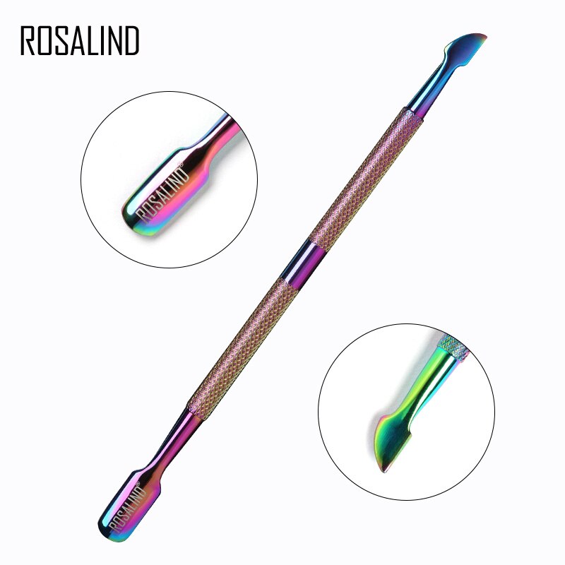 Rosalind Professional Stainless Steel Manicure Tool Kit Colored Dead Skin Scissor Nail File Acrylic Gel Nail Polish Remover Tool