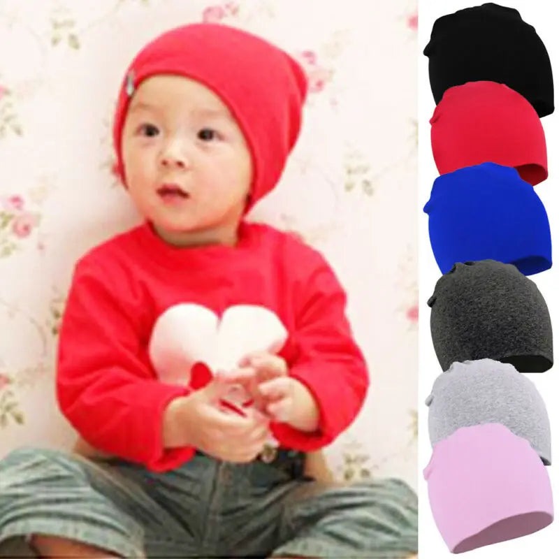 2020 Baby Stuff Accessories Baby Hats Beanies winter warm Girl Boy Toddler Infant Kids Children Solid Hat Cotton Soft Warm Cap