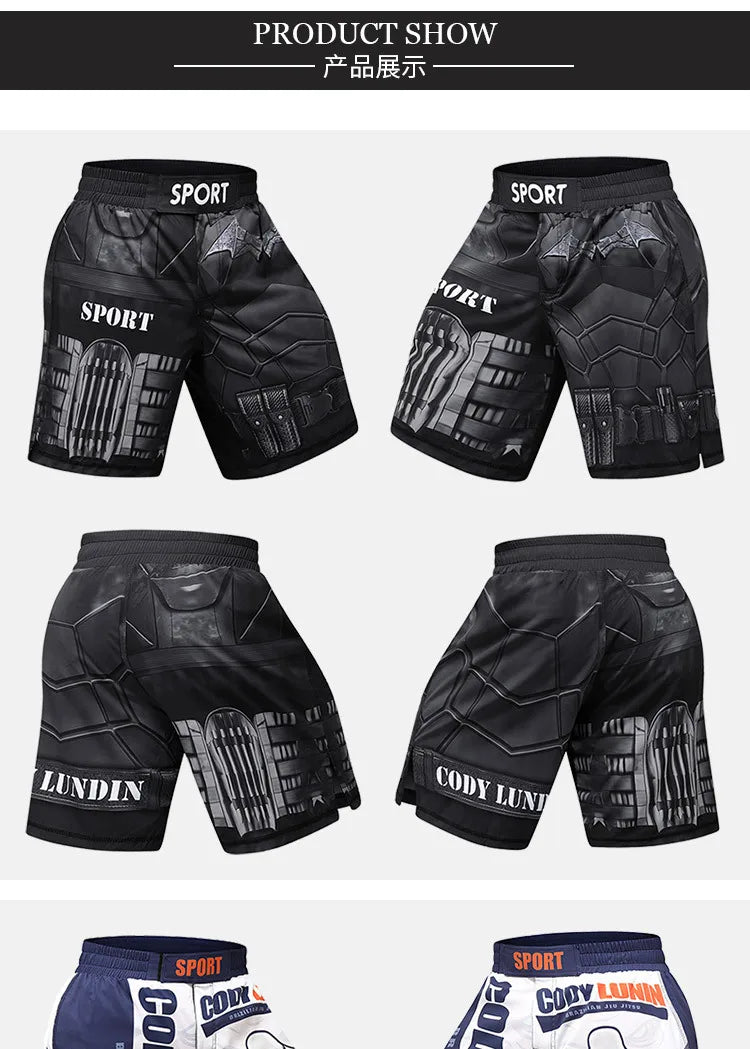 MMA Shorts Kick Boxing Fighting Muay Thai Short Pants Gym Workout Sanda Sports Basketball Trunks Men's Training Running Shorts