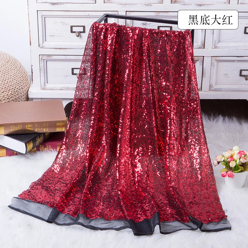 130x50cm Sequin Fabric Sparkly Rose Gold Silver Glitter Fabric for Clothes Stage Party Wedding DIV Decoration