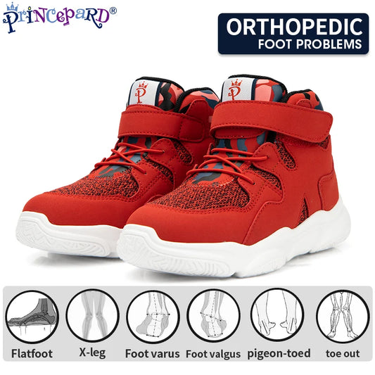 Princepard Kids Orthopedic Sneakers Autumn Winter Arch Support Shoes Club Foot Corrective Shoes for Flat Feet Toddler Girls Boys