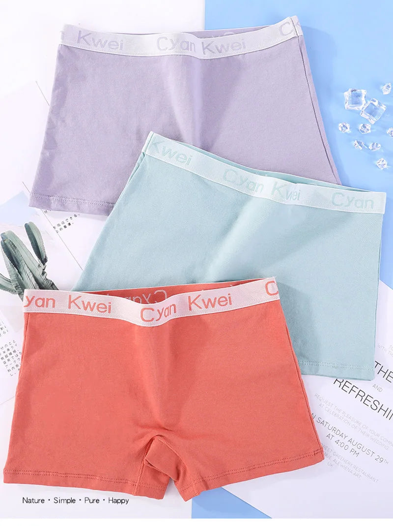 Women Boyshorts Cotton Big Size Solid Female Boxer Underwear Under Skirt