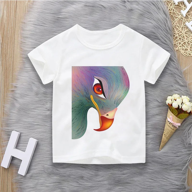 Brand Kids Eagle Print Baby Boys Girls T-Shirt  Short Sleeve Tees Children's Tops Clothing Cartoon Pattern Tshirt T-shirt Kids