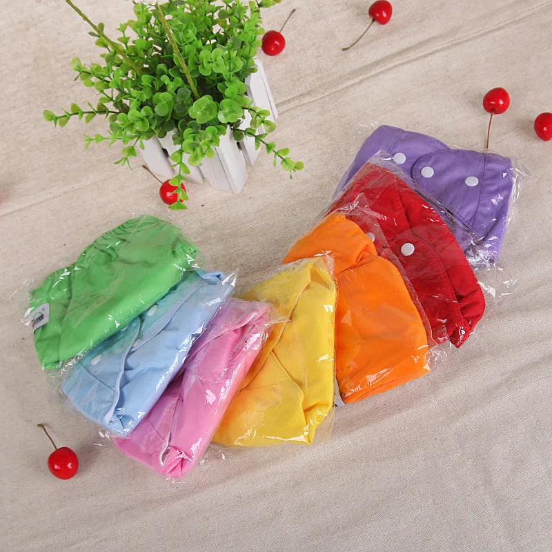 1PC Ecology Cloth Diapers Baby Diaper Reusable Waterproof Panties Solid Color Cloth Nappies For 0-1 Year Baby