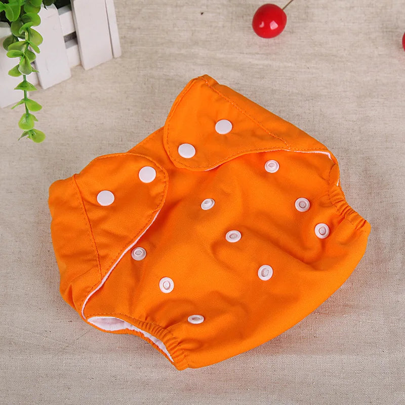 1PC Ecology Cloth Diapers Baby Diaper Reusable Waterproof Panties Solid Color Cloth Nappies For 0-1 Year Baby