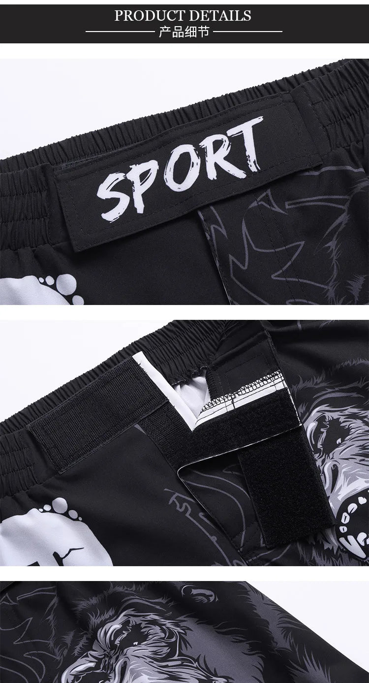 MMA Shorts Kick Boxing Fighting Muay Thai Short Pants Gym Workout Sanda Sports Basketball Trunks Men's Training Running Shorts