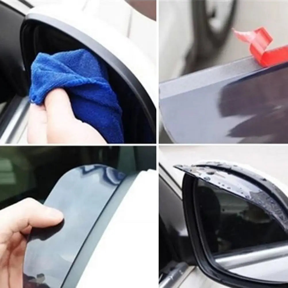 2pcs Universal Flexible PVC Rearview Mirror Rain Shade Rainproof Blades Car Back Mirror Eyebrow Rain Cover Car Acc