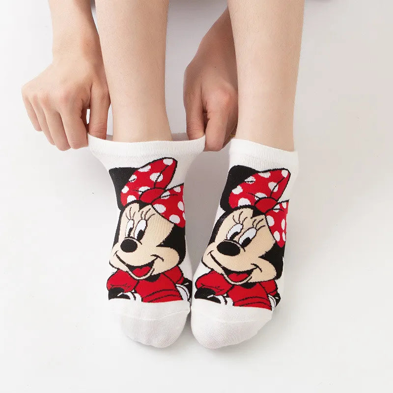 1pair women Boat socks Mickey cute cartoon Japanese Korean sweet Disney cotton socks spring and summer wild short tube socks