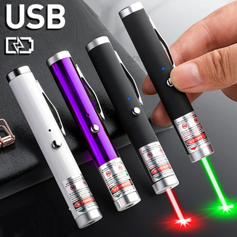 USB Charging Green Laser Pointer Powerfulr Super Power Laser Pen 711 Red Dot 532nm Continuous Line  Hunting Laser Equipment