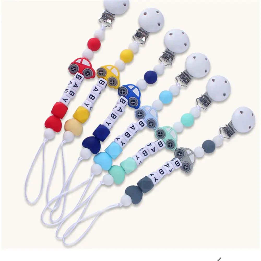 0-3 Years Baby Soother Chain Boy Girl Plastic Beaded Pacifier Holder Clip Nipple Teether Dummy Strap Chain Kids Gifts 25CM Long