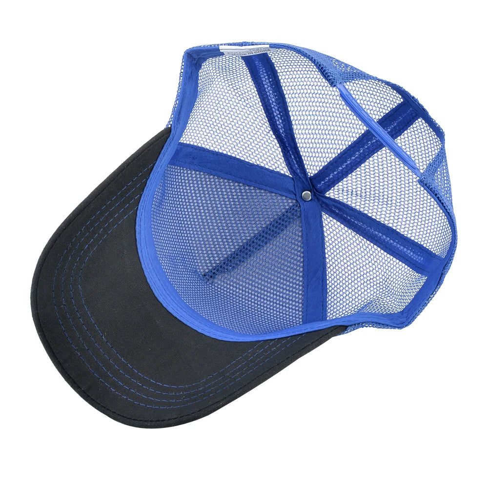 Breathable Mesh Baseball Caps Men Women Outdoor Causal Beach Visor Hats Fashion Snapback Trucker Cap With Swordfish Patch Bones