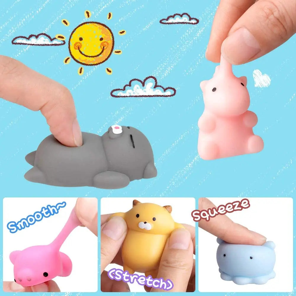 10Pcs/set Mochi Squishy Toys Mini Squishies Kawaii Animal Squishys Party  Easter Gifts for Kids Stress Relief Toy