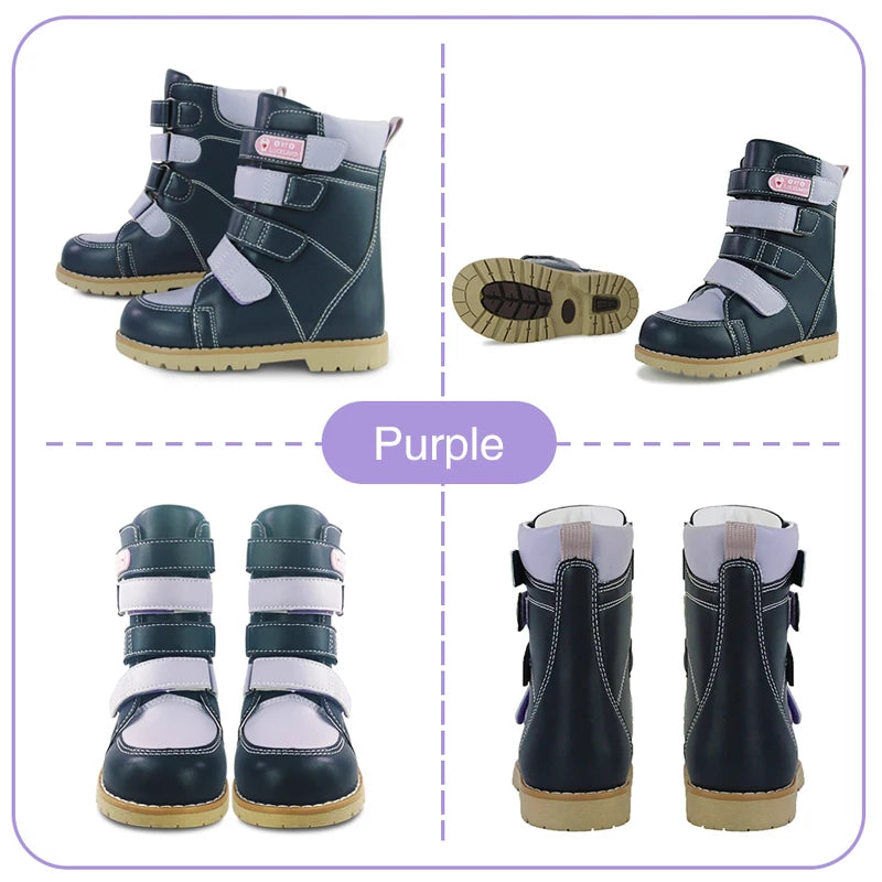 Ortoluckland Children Shoes Kids Orthopedic Boots Spring Autumn Toddler Girls Leather Sneakers Boys Fancy Tipsietoe Platform