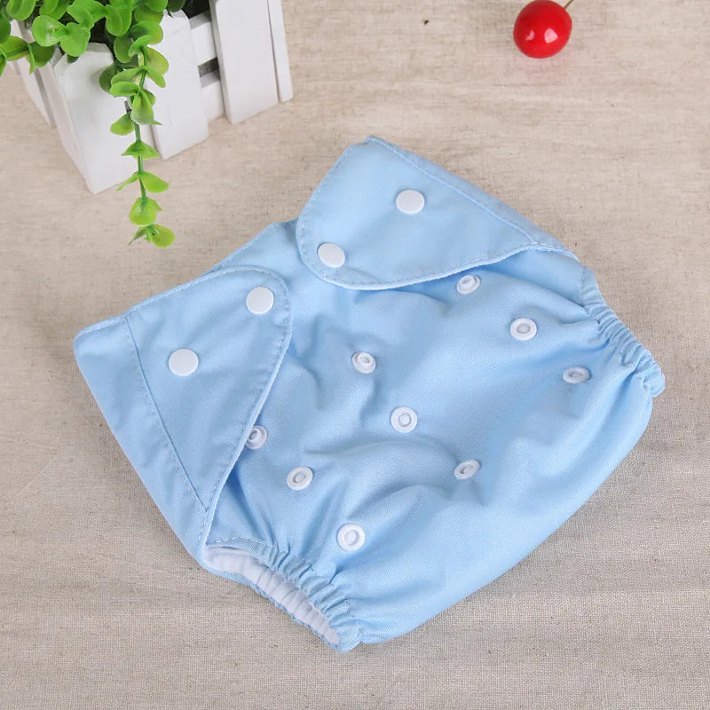 1PC Ecology Cloth Diapers Baby Diaper Reusable Waterproof Panties Solid Color Cloth Nappies For 0-1 Year Baby