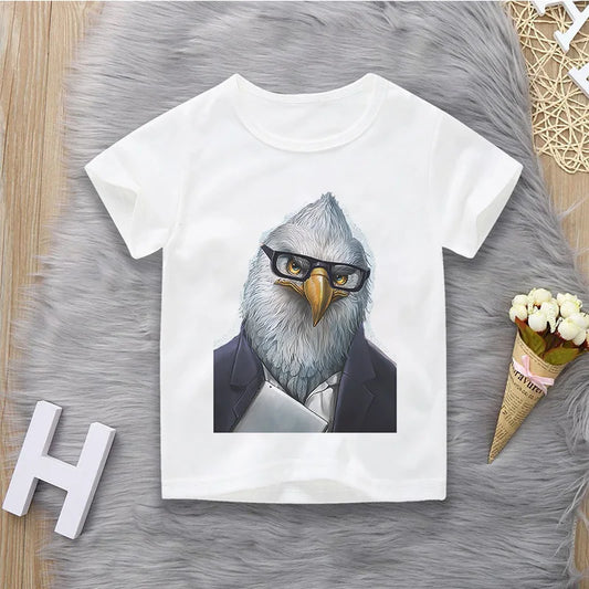 Brand Kids Eagle Print Baby Boys Girls T-Shirt  Short Sleeve Tees Children's Tops Clothing Cartoon Pattern Tshirt T-shirt Kids