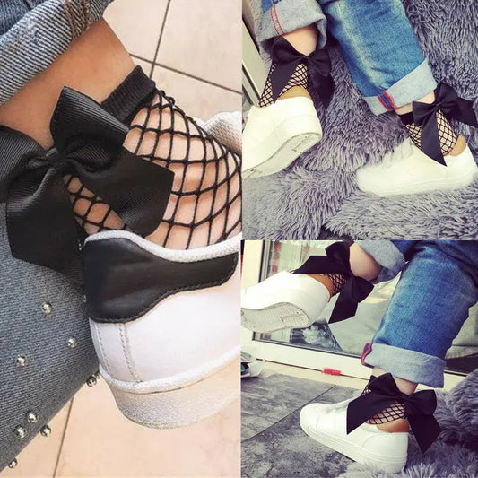 1Pair Women Baby Girls Kids Mesh Socks 2020 Sale One Size Bow Fishnet Ankle High Lace Fish Net Vintage Short Sock Fashion Summer